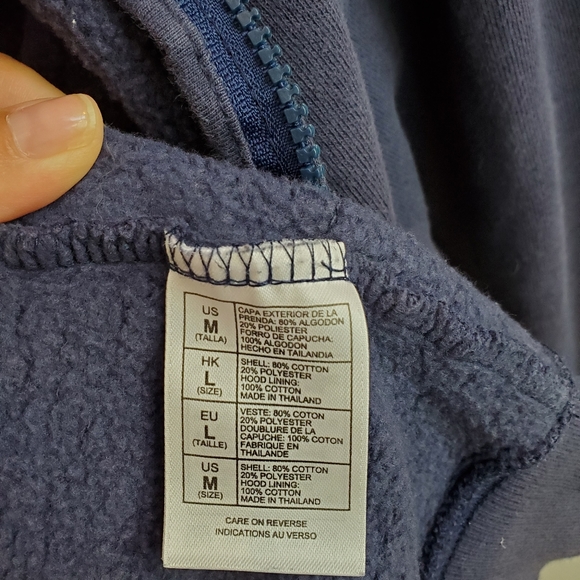 Disney Park hoodie full zipper blue embroidery sweater size M - Picture 9 of 11